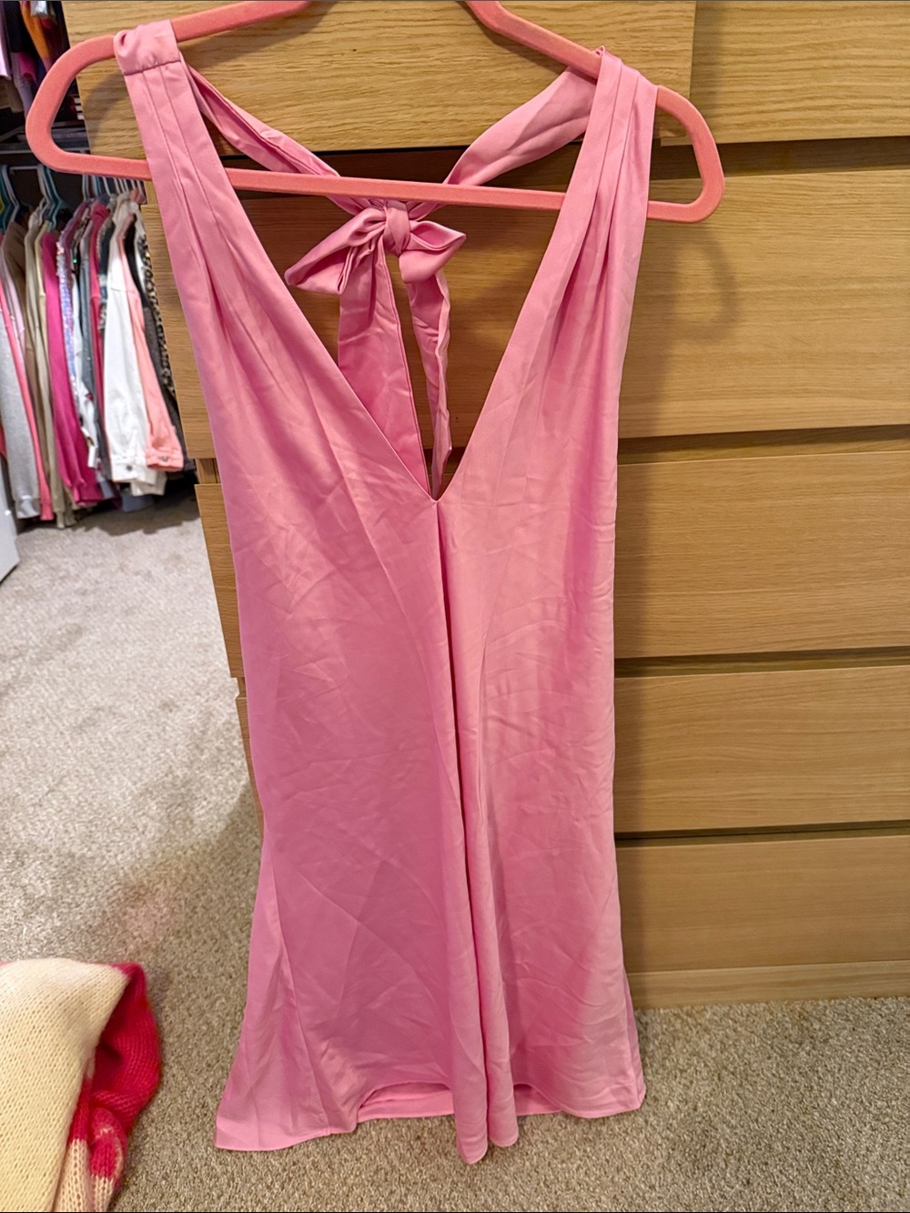 Wild fable pink silk halter dress